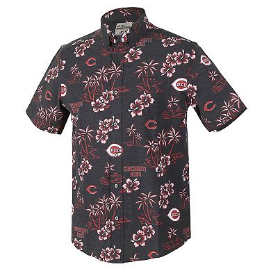 Men's Reyn Spooner Black Cincinnati Reds Kekai Performance Button-Up Top