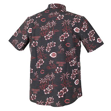Men's Reyn Spooner Black Cincinnati Reds Kekai Performance Button-Up Top