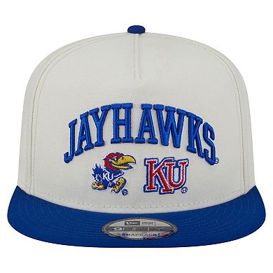 Men's New Era White Kansas Jayhawks Collegiate 9FIFTY A-Frame Snapback Hat