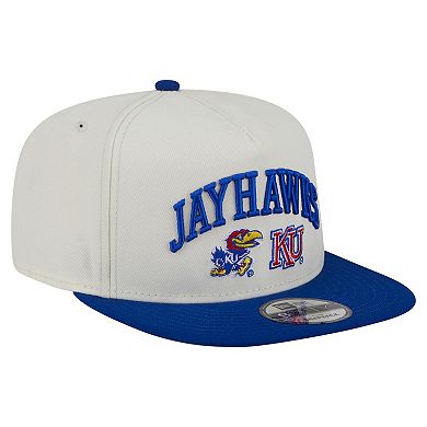 Men's New Era White Kansas Jayhawks Collegiate 9FIFTY A-Frame Snapback Hat