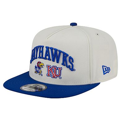 Men's New Era White Kansas Jayhawks Collegiate 9FIFTY A-Frame Snapback Hat