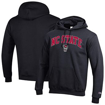 Men's Champion® Black NC State Wolfpack Arched Logo Fleece Pullover Hoodie