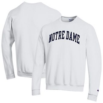 Men's Champion White Notre Dame Fighting Irish Basic Arch Fleece Pullover Sweatshirt