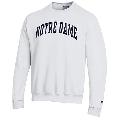 Men's Champion White Notre Dame Fighting Irish Basic Arch Fleece Pullover Sweatshirt