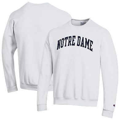 Men's Champion White Notre Dame Fighting Irish Basic Arch Fleece Pullover Sweatshirt