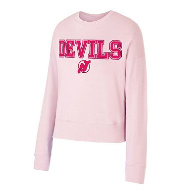 Women's Concepts Sport Pink New Jersey Devils Tonal Pullover Sweatshirt