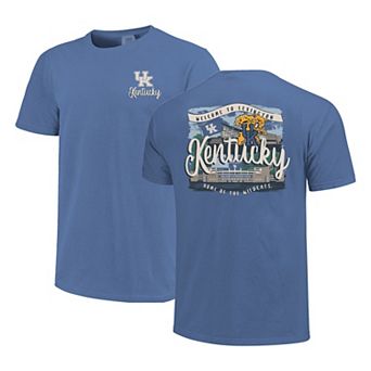 Women's Royal Kentucky Wildcats Comfort Colors Campus Scene Drawing Script T-Shirt