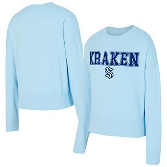 Women's Concepts Sport Light Blue Seattle Kraken Tonal Pullover Sweatshirt