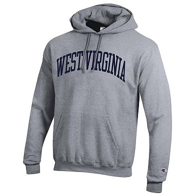 Men's Champion Heather Gray West Virginia Mountaineers Basic Arch Fleece Pullover Hoodie