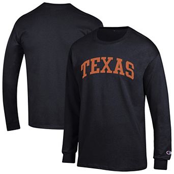 Men's Champion Black Texas Longhorns Basic Arch Long Sleeve T-Shirt
