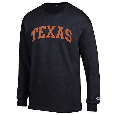 Men's Champion Black Texas Longhorns Basic Arch Long Sleeve T-Shirt