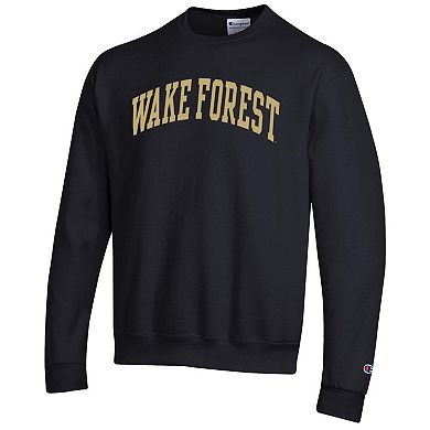 Men's Champion Black Wake Forest Demon Deacons Basic Arch Fleece Pullover Sweatshirt