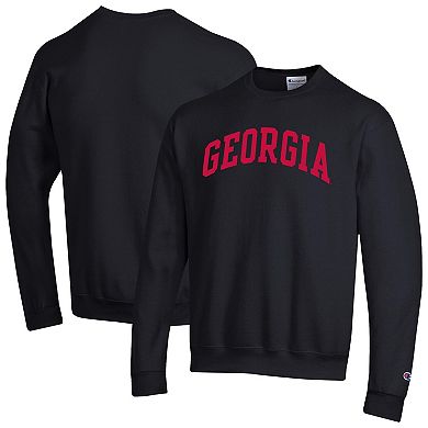 Men's Champion Black Georgia Bulldogs Basic Arch Fleece Pullover Sweatshirt