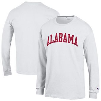 Men's Champion White Alabama Crimson Tide Basic Arch Long Sleeve T-Shirt