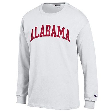 Men's Champion White Alabama Crimson Tide Basic Arch Long Sleeve T-Shirt