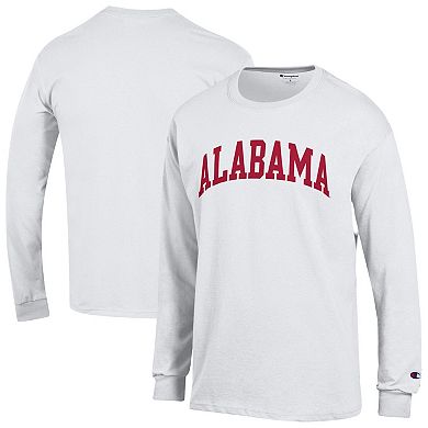 Men's Champion White Alabama Crimson Tide Basic Arch Long Sleeve T-Shirt