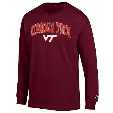 Men's Champion Maroon Virginia Tech Hokies Arch Over Logo Long Sleeve T-Shirt
