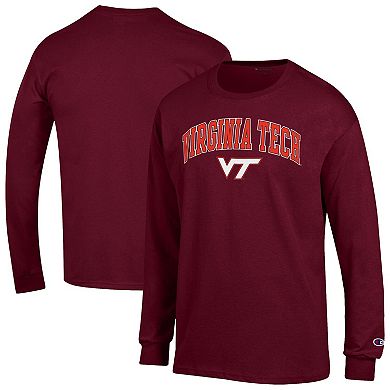 Men's Champion Maroon Virginia Tech Hokies Arch Over Logo Long Sleeve T-Shirt