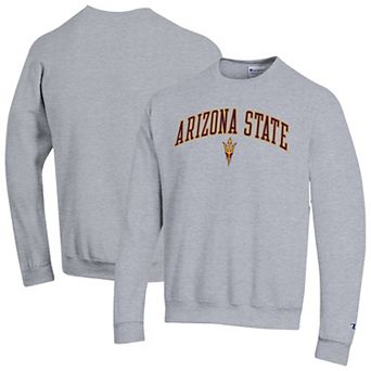 Men's�Champion Heather Gray Arizona State Sun Devils Arch Over Logo Pullover Sweatshirt
