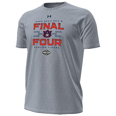 Men's Under Armour Gray Auburn Tigers 2025 NCAA Men's Basketball Tournament March Madness Final Four Locker Room T-Shirt