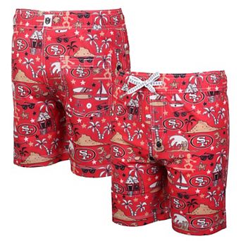 Youth��Wes & Willy Scarlet San Francisco 49ers Luau Swim Trunks