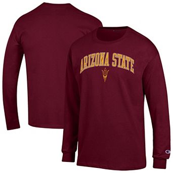Men's Champion® Maroon Arizona State Sun Devils Arch Over Logo Long Sleeve T-Shirt