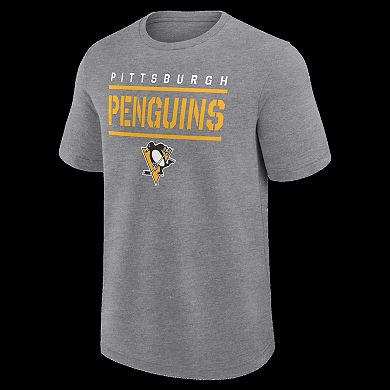 Men's Heather Gray Pittsburgh Penguins Top Notch T-Shirt