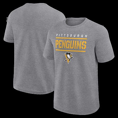 Men's Heather Gray Pittsburgh Penguins Top Notch T-Shirt