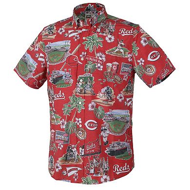 Men's Reyn Spooner Red Cincinnati Reds Scenic Tri-Blend Button-Down Shirt
