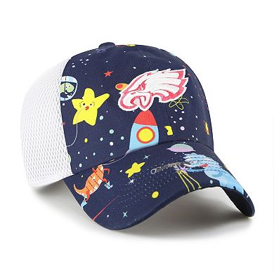 Youth '47 Navy Philadelphia Eagles Space Dino Adjustable Trucker Hat