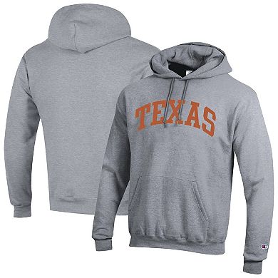Men's Champion Heather Gray Texas Longhorns Basic Arch Fleece Pullover Hoodie