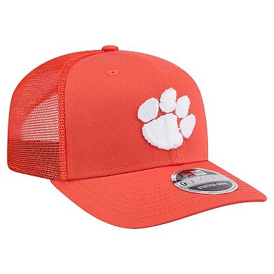 Men's New Era Orange Clemson Tigers Primary 9SEVENTY Trucker Stretch-Snap Hat