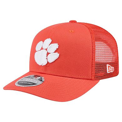 Men's New Era Orange Clemson Tigers Primary 9SEVENTY Trucker Stretch-Snap Hat