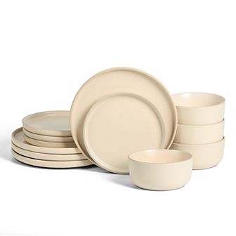 Earth & Clay Amber Stoneware 12 pc Dinnerware Set