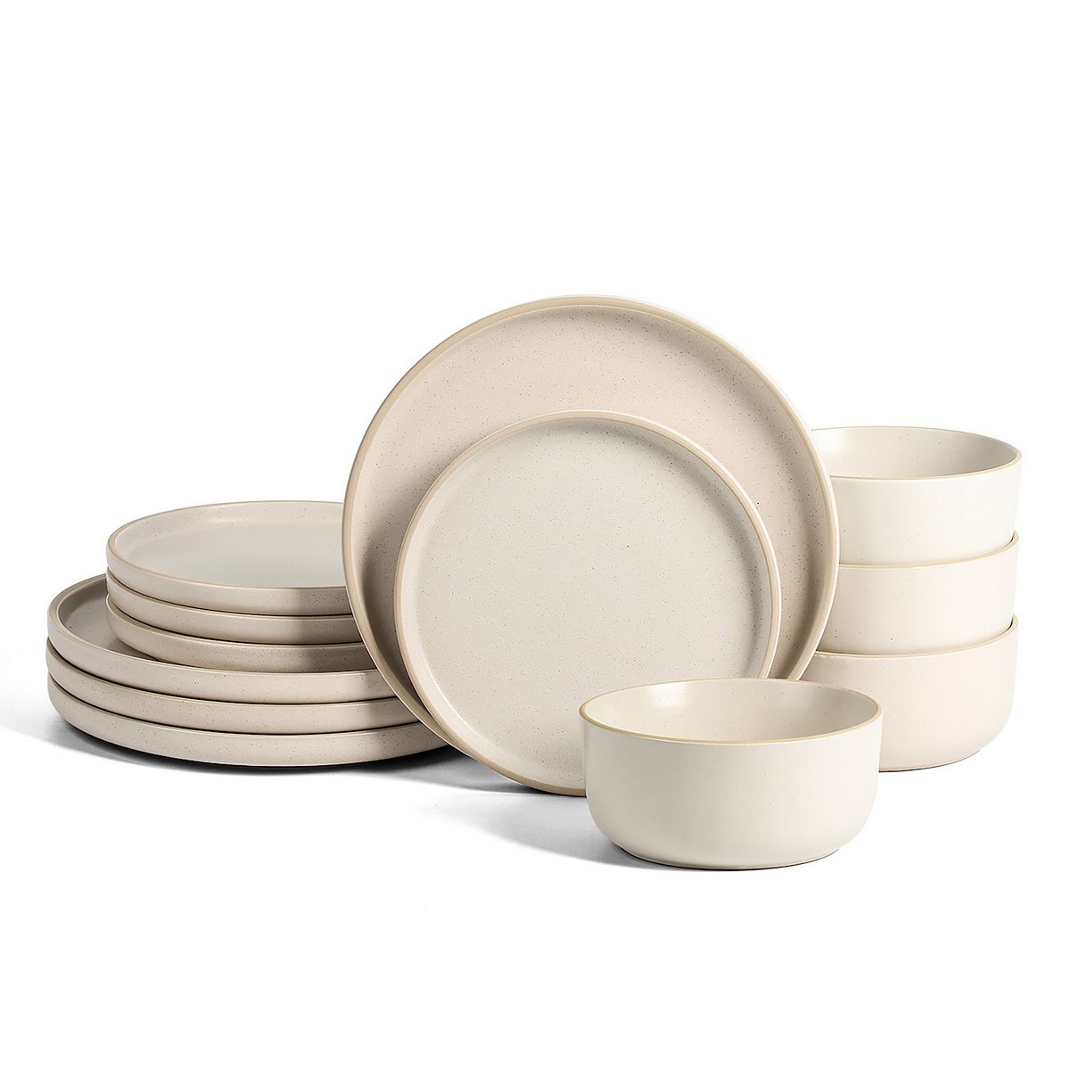 Earth & Clay Amber Stoneware 12-pc. Dinnerware Set - White Speckled