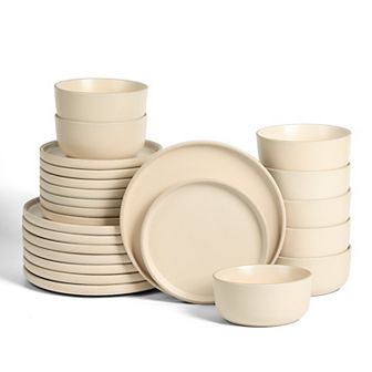 Earth & Clay 24 pc Amber Stoneware Dinnerware Set