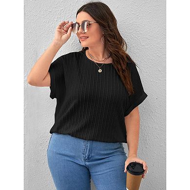 Women's Summer Loose Oversized T-Shirt Casual Solid Round Neck Classics Top