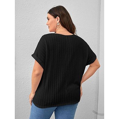 Women's Summer Loose Oversized T-Shirt Casual Solid Round Neck Classics Top