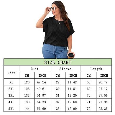 Women's Summer Loose Oversized T-Shirt Casual Solid Round Neck Classics Top