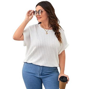 Women's Summer Loose Oversized T-Shirt Casual Solid Round Neck Classics Top