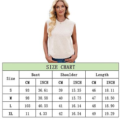 Womens Summer Sweater Vest Top Casual Vest Bow Tie Back Knitted Sleeveless Round Neck Tank Tops