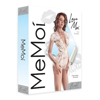 Women's Ava Lace Boyshort Romper with Sweetheart Neckline