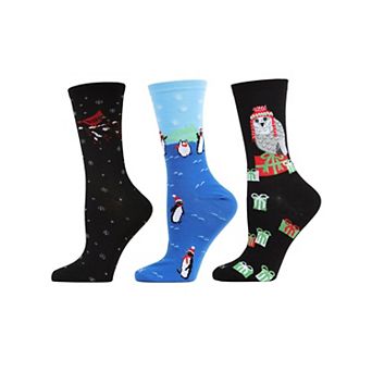3 Pair Bundle Women's Holiday Crew Socks