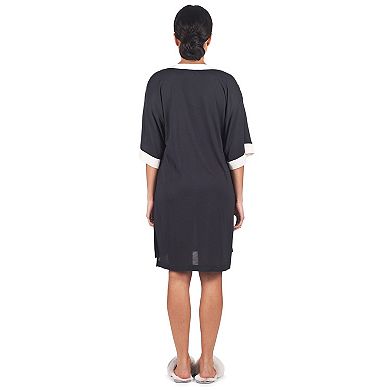 Women's Contrast Trim Basic Loose Modal Sleepshirt