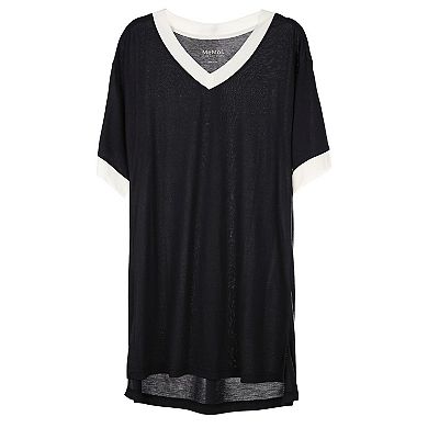 Women's Contrast Trim Basic Loose Modal Sleepshirt
