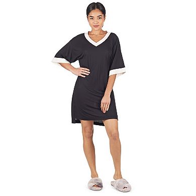 Women's Contrast Trim Basic Loose Modal Sleepshirt