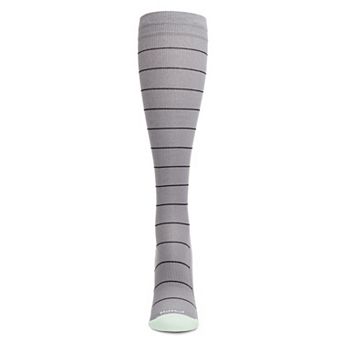 Women's Thin Striped Antimicrobial Nylon 15-20mmHg Graduated Compression Socks