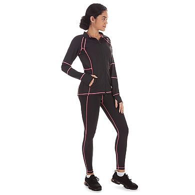 Solid Jacket With Neon Stitching