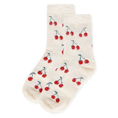 Women's Cherries Cozy Crew Socks