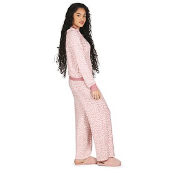 Women's Allover Leopard Print Drawstring Zippered Hoodie